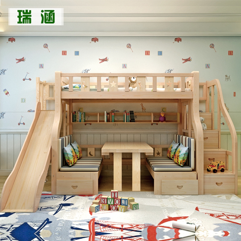 Купить Двухъярусная детская кровать Твердой древесины детская кровать ...