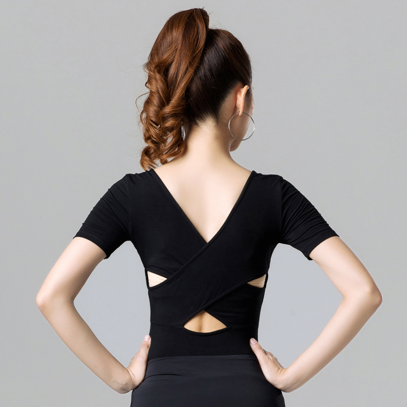 Latin Dance Blouse Women's Adult New Dance Suit Morden Dress Practice Hollowed-out National Standard Practice Women's Senses