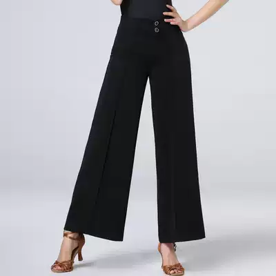 New Latin dance pants female adult flared pants nine-point pants wide-legged professional modern practice dance clothes national standard summer