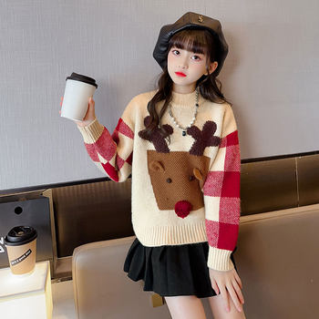Girls' autumn and winter sweaters, christmas knitted sweaters