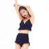 Junior Qi ngực nhỏ tụ tập eo cao sâu V đã mỏng gợi cảm mặc bikini tam giác áo blouse nữ áo tắm ba mảnh - Bikinis