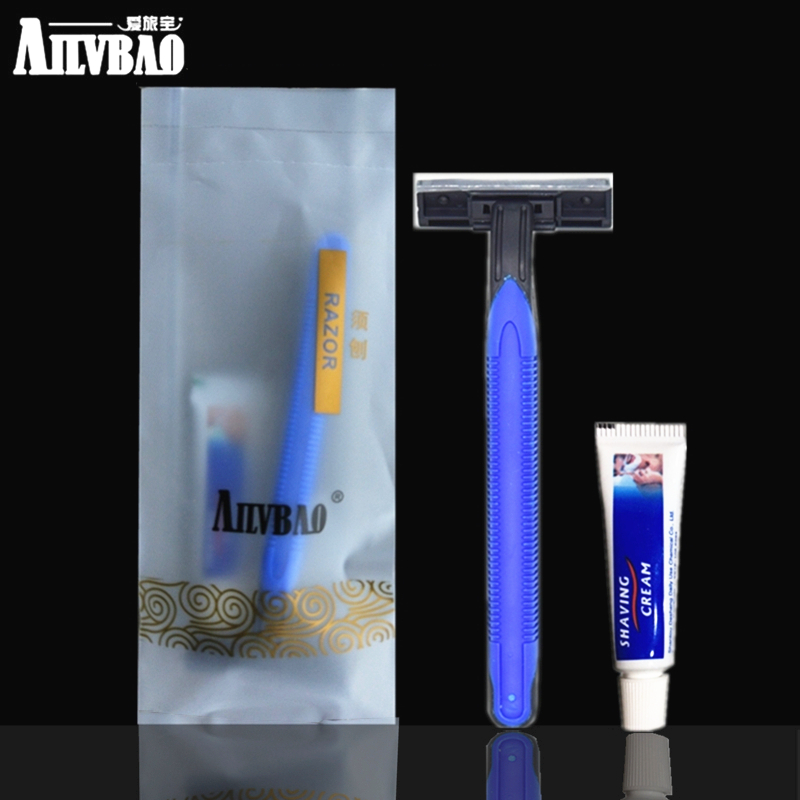 Disposable shaving knife (scrub soft bag packaging contains 1 shaving knife 1 shaving cream) Hotel supplies