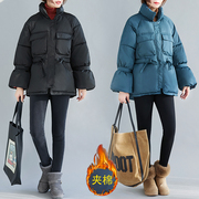 Big kích thước của phụ nữ béo quần áo mm mùa xuân bánh mì lỏng phù hợp với eo Hàn Quốc phiên bản của áo khoác mỏng xuống bông dày 220 pound