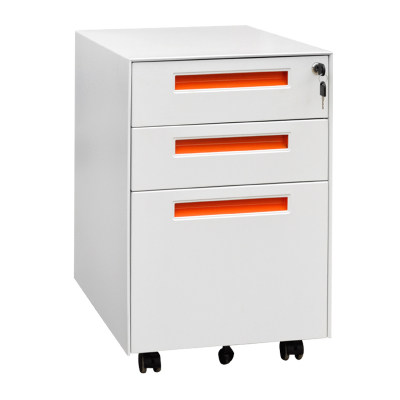 Steel movable cabinet Iron file cabinet Office data cabinet Under the table three-drawer storage cabinet with lock mobile low cabinet