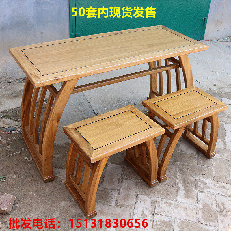 Calligraphy And Chairs Solid Wood Saddle Table Imitation Ancient Calligraphy And Painting Case Country School Table Chinese Tutoring Class Training Course Desk And Chair Painting Case