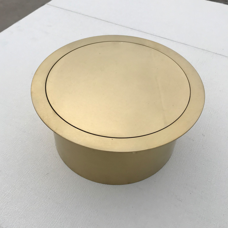 304 stainless steel embedded table face cover round golden decoration lid rocking cover washroom table face bin