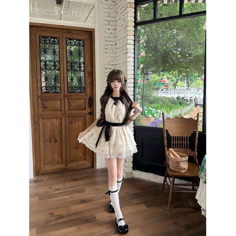 Trendy Brand Sweet Girly Bow Halter Neck Dress for Women, Summer Elegant Age-Reducing Tie Waist Slimming Short Dress Trendy Brand Sweet Girly Bow Halter Neck Dress for Women, Summer Elegant Age-Reducing Tie Waist Slimming Short Dress