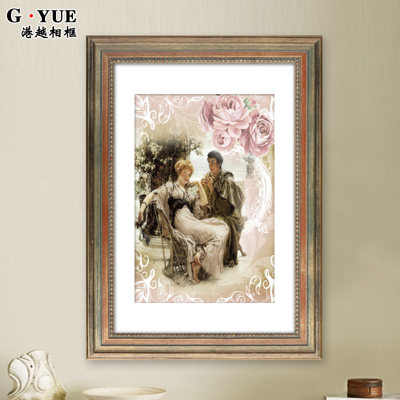 Solid wood retro picture frame 16 18 20 24 inch 4K large photo frame sketch puzzle frame wall decoration picture frame custom