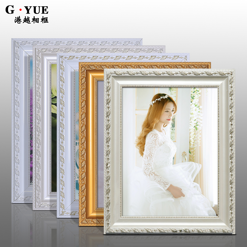 Solid wood photo frame hanging wall European style wedding photo creative picture frame wedding photo 20 24 30 36 inch oil painting frame custom made