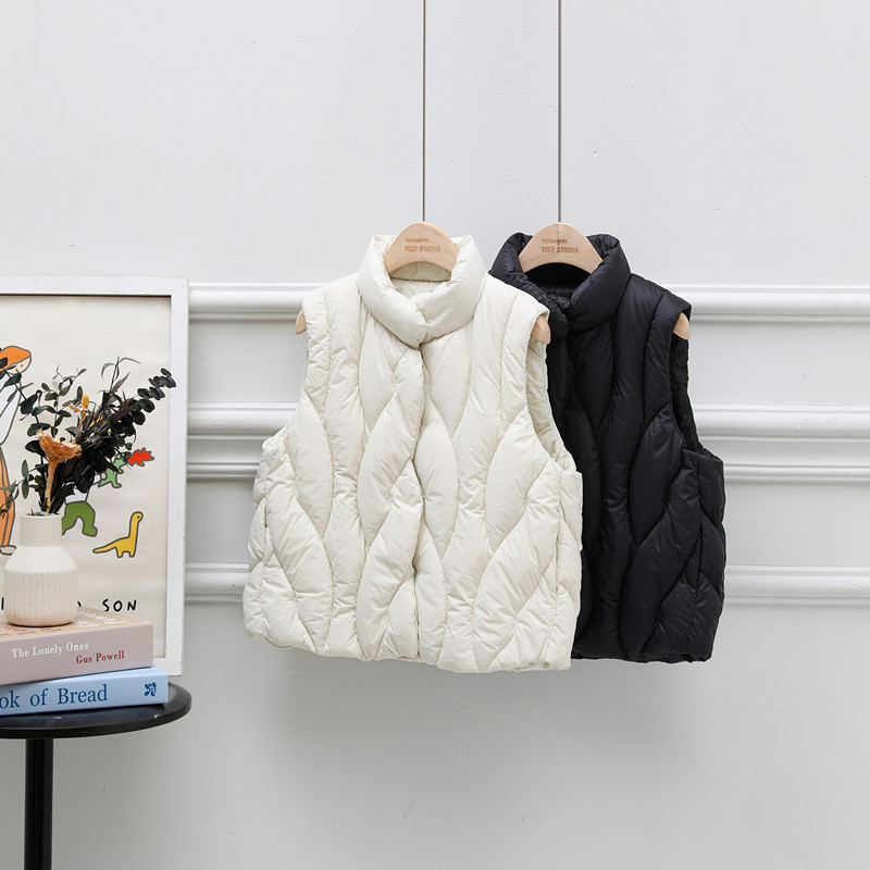 Down Vest Children's down Jacket Vest Stand Collar Stylish Boys and Girls Clothing 90% down Thickened Vest Sleeveless Jacket Trendy