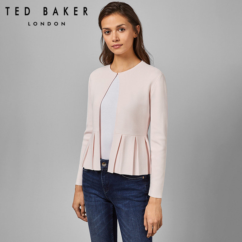 TED BAKER LADIES SWEET PINK LONG SLEEVE KNITTED CARDIGAN