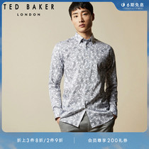 TED BAKER Spring Summer Men Trends Fashion Printed Commute Long Sleeve Shirt 230709