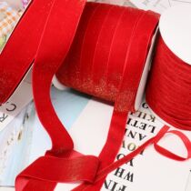 Glitter gold silk flock with red bride festive series golden onion plush ribbon DIY hair jewelry material