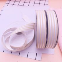 Each roll is about 50 yards brand new 2 5cm double-sided white striped polyester ribbon DIY jewelry material weighing accessories