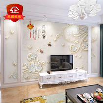 Bamboo wood fiber integrated wall panel 3D background painting living room TV background wall 5D three-dimensional wall wall panel mural custom made