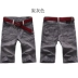 Mùa hè mới 5 điểm quần jean nam trung niên quần short mỏng quần lửng eo giữa thường thẳng năm quần quần kaki nam Quần short