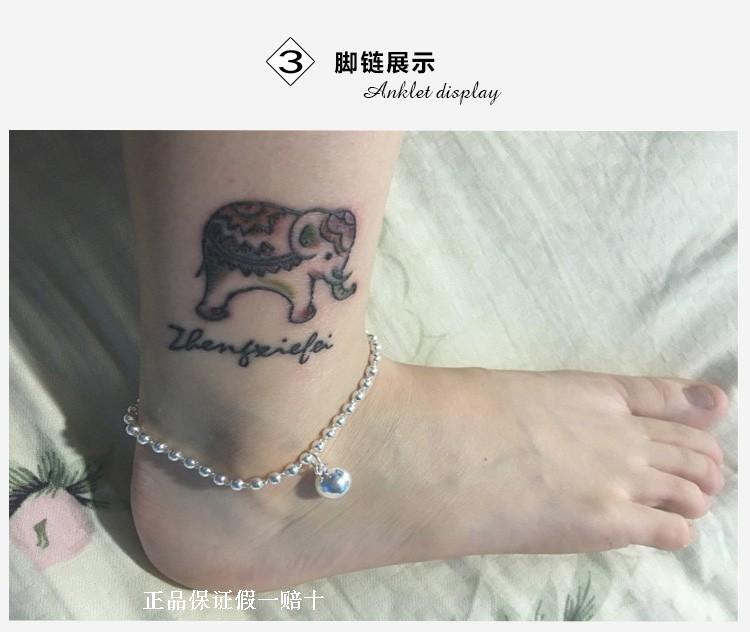 Vòng chân bạc chính hãng 999 sterling bạc nữ phiên bản Hàn Quốc thời trang Hàn Quốc Nhật Bản và Hàn Quốc chuông đơn giản đầy đủ trang sức bạc lắc chân nữ phong thủy