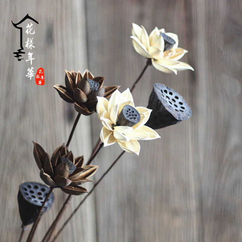 夏荷乾燥花正品手工荷花幹蓮蓬天然蓮花裝飾花落地仿真假花