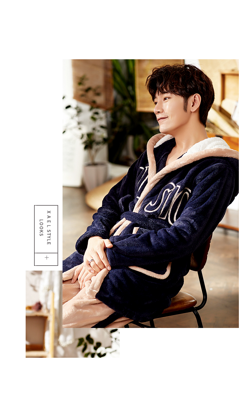 Áo choàng tắm mùa xuân và mùa thu flannel áo ngủ nữ mùa đông san hô nhung đồ ngủ dài tay Hàn Quốc dày ấm ấm dịch vụ nhà lỏng đồ ngủ lụa