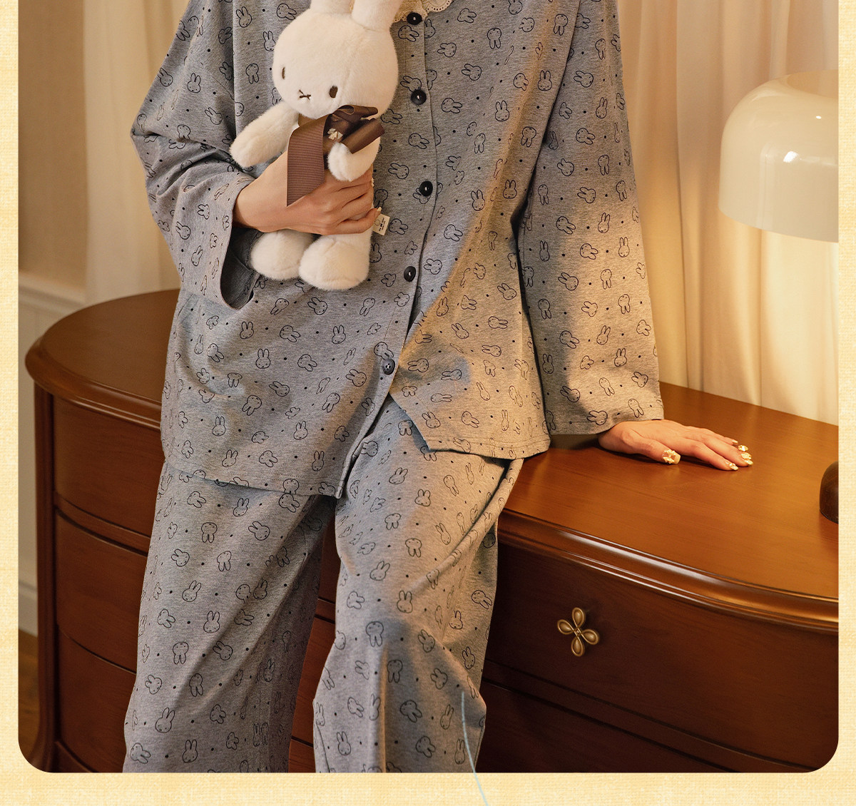  Мягкая демисезонная пижама, хлопковый милый лонгслив, кардиган 