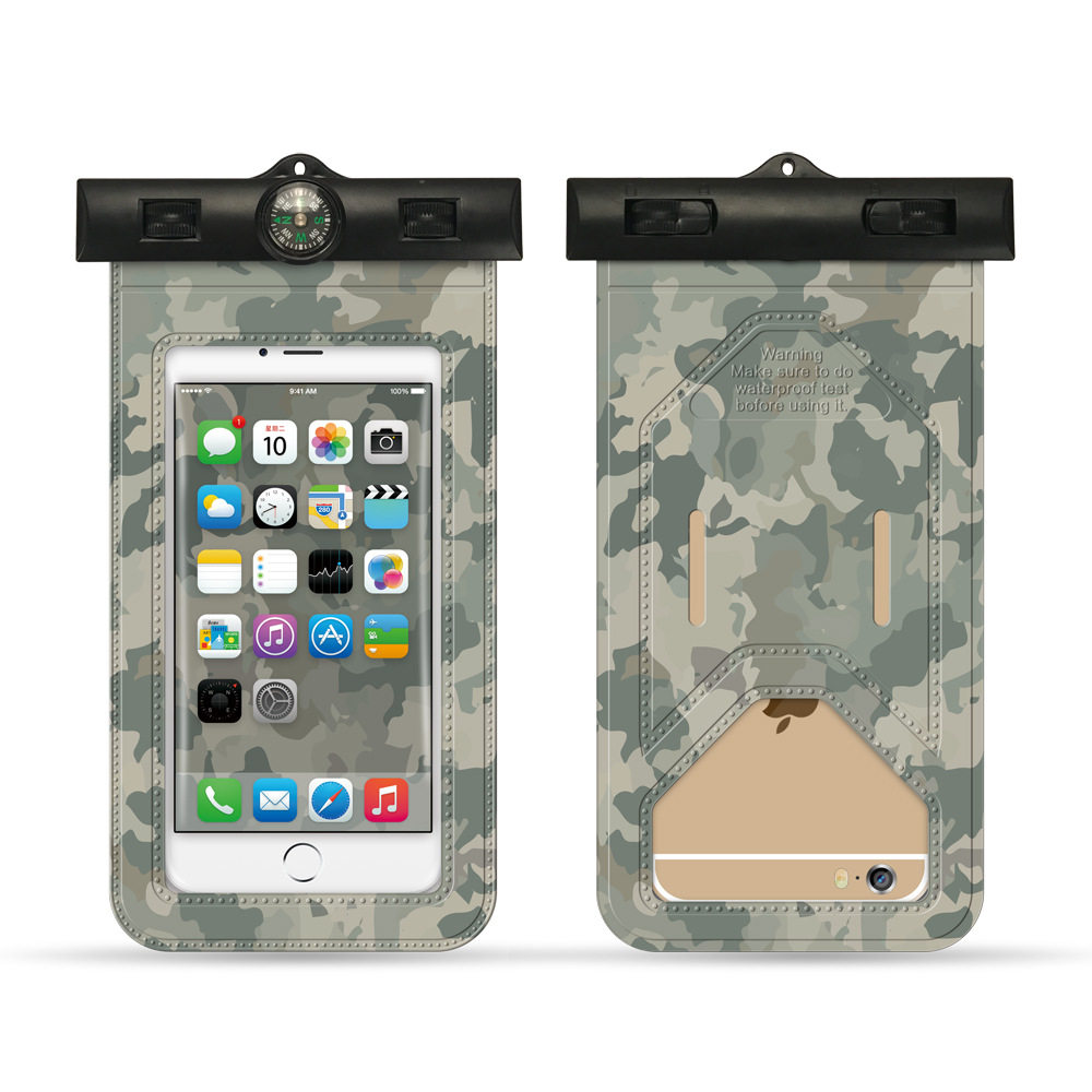 Male and female outdoor sports swimming waterproof camouflage tourist tightness waterproof phone bag with touch screen multicoloured optional-Taobao