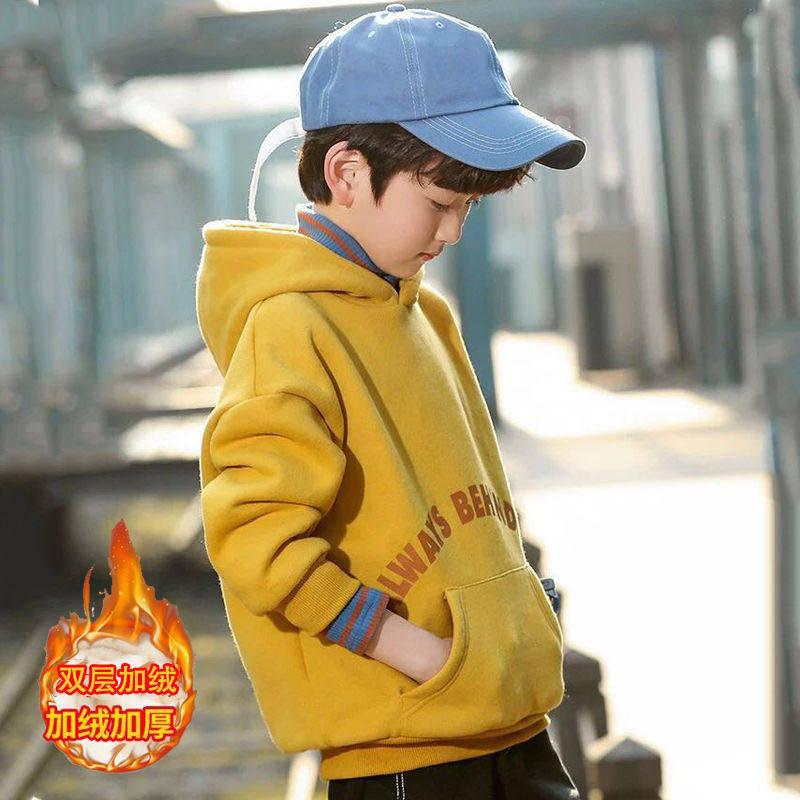 Boy fitted with velvety coat of clothing men's hat autumn winter clothing new children warm blouses CUHK Tong thickened jacket foreign pie