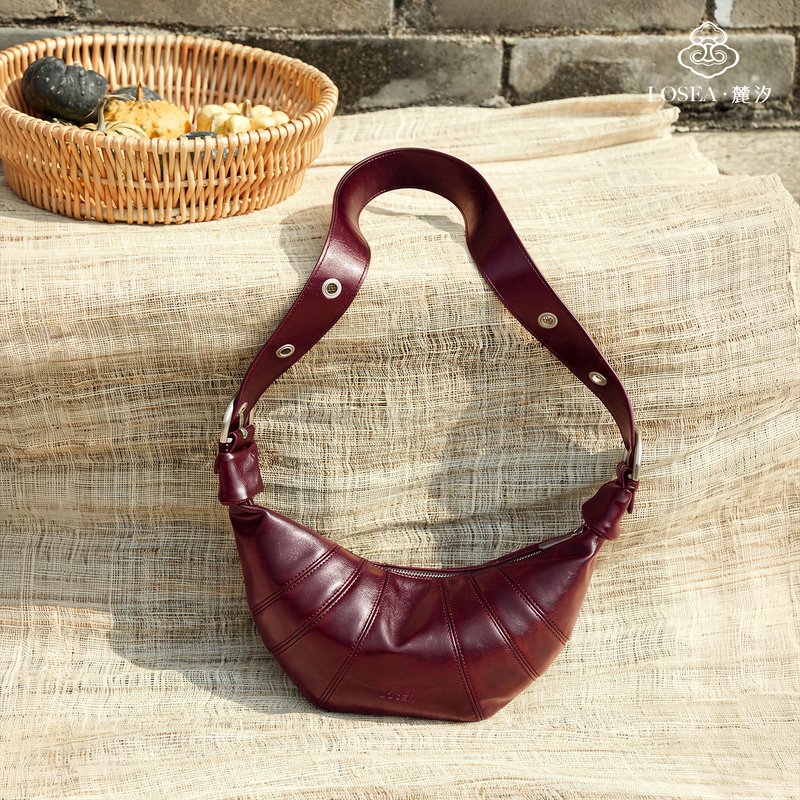 Losea High-Quality Croissant Bag for Women 2026 New Versatile Retro Red Shoulder Crossbody Bag