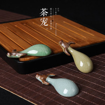 Longquan Yuming celadon tea tea set tea ceremony accessories creative Geyao tea pet cattle tea play ornaments ceramic crafts decoration