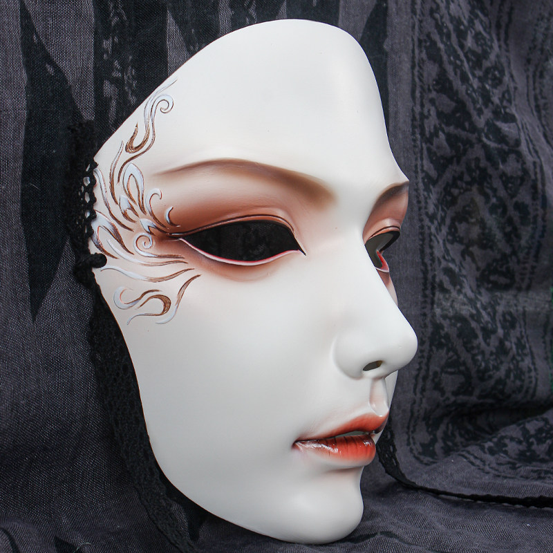 Soul Crop Mask Woman Full Face Accessories Mask Ancient Wind Hanfu Adult Party Makeup Balls Mystic Dress Netred