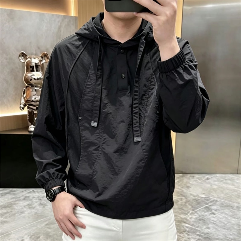 Autumn New Black Warrior Hooded Pullover Sweatshirt for Men, Black, Fashionable, Simple, Versatile, Casual Sports Top Hoodie