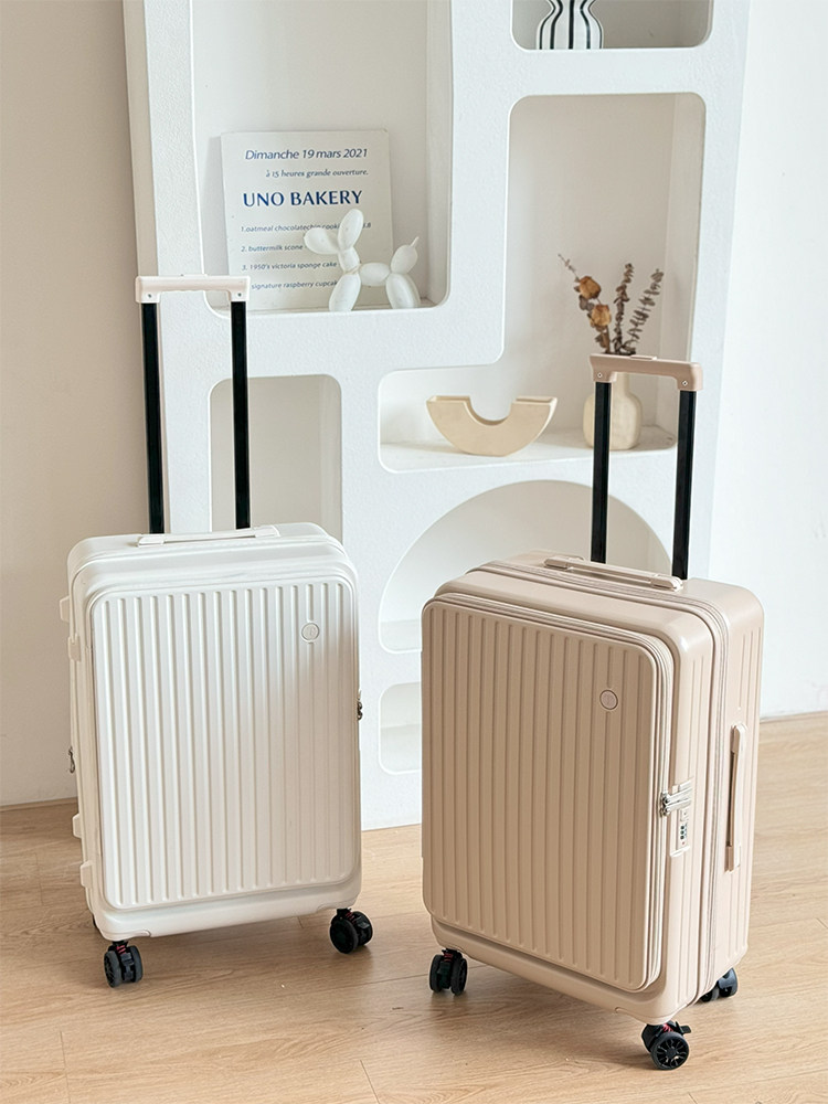 New Side-Opening Suitcase for Women, Large Capacity, Expandable Pc Trolley Case, 20inch Carry-On Suitcase for Men, Silent Travel Suitcase