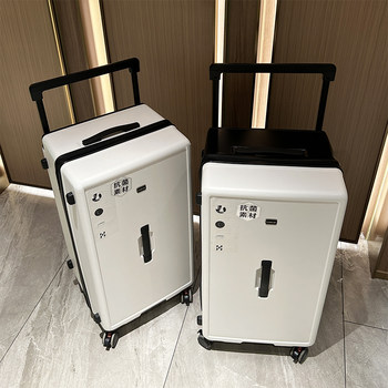 New Wide-Handle Suitcase for Women, Extra-Large Capacity Travel Suitcase, 32inch Wheels, Universal Wheels, Password Lock Leather Suitcase for Men