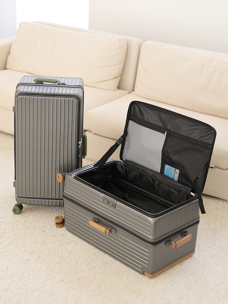 New Extra-Large Capacity Wide Trolley Side-Opening Suitcase for Men 28inch Expandable Trolley Case with Universal Wheels Travel Suitcase for Women