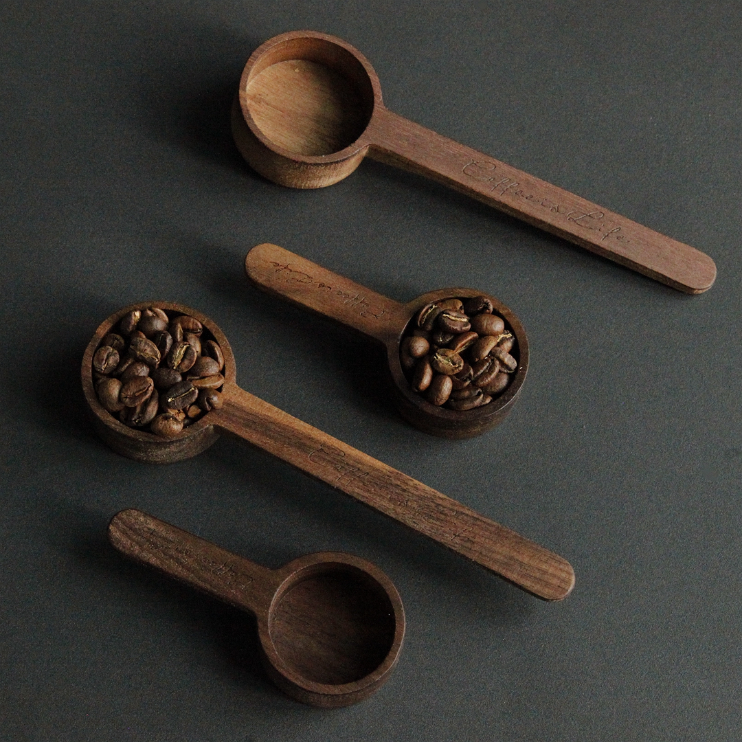 COFFEEISLIFE Boutique Black Walnut Coffee Bean Spoon Japanese Retro Long Handle Short Handle Measuring Spoon 8 10g