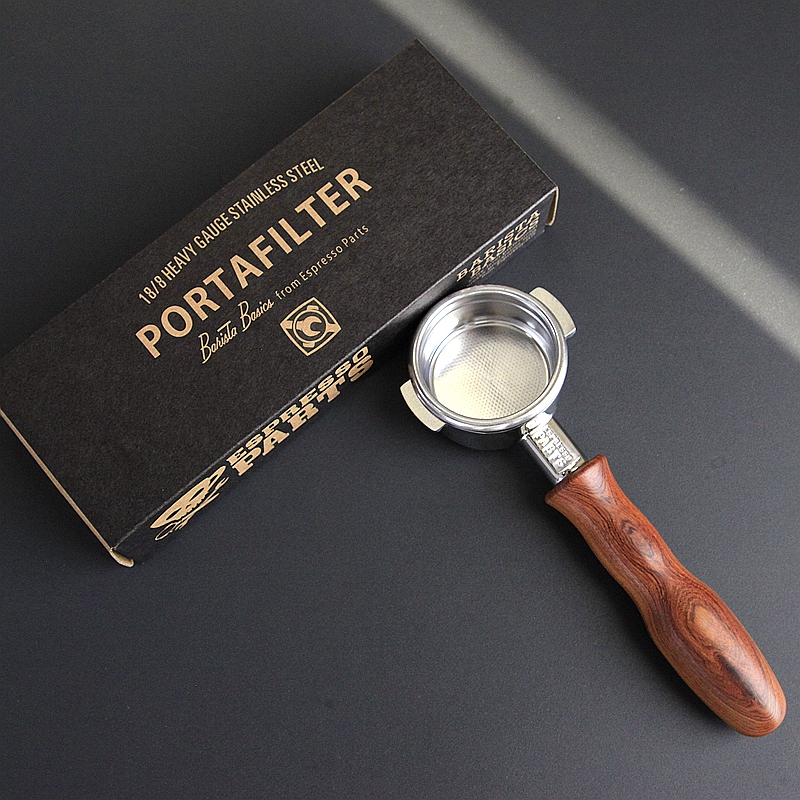 In Stock **Ep Coffee Machine Bottomless Portafilter for Lamarzocco E61, Walnut Wood, Comes with a 58mm Dosing Cup