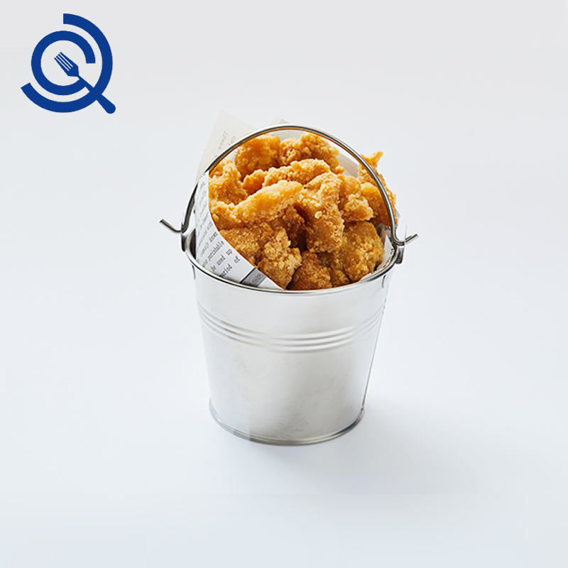 Kuqi creative tableware original design cafe supplies stainless steel 304 mini ice bucket French fries bucket creative