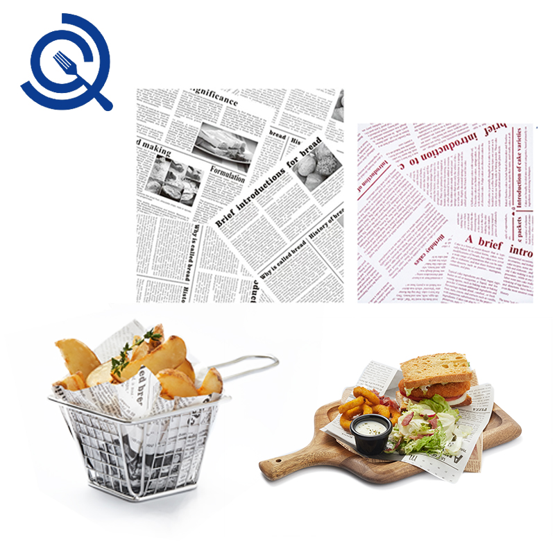 Net red cool creative tableware greaseproof paper potato chip pad paper Fried food food paper with potato chip basket