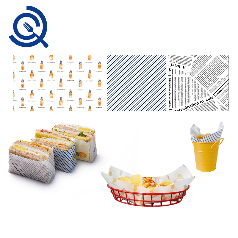 Creative Italian bread pastry snack pad paper Oil-absorbing oil-proof fries greaseproof paper Baking paper High temperature resistance 18times 18cm