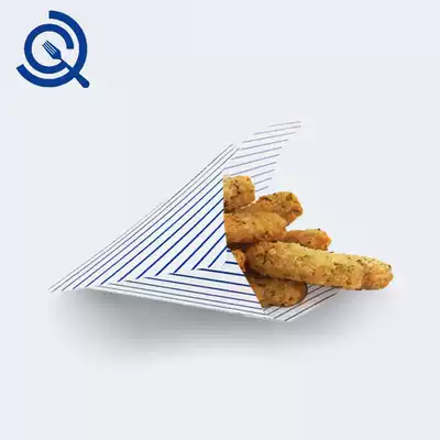 South Korea Net red INS blue striped food grade triangle bag fries mat paper fried snack oil bag 17 * 17cm