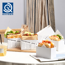  Creative net celebrity Korea with the same thick egg toast burger sandwich packaging carton paper holder hand-held oil-proof packaging box