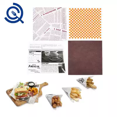 Creative oil-proof paper sandwich wrapping paper Hamburger fries Fry pad paper baking paper pad 30 * 30cm