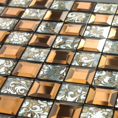 Европейская стиль хрустальное стекло измельчение пограничная мозаичная плит