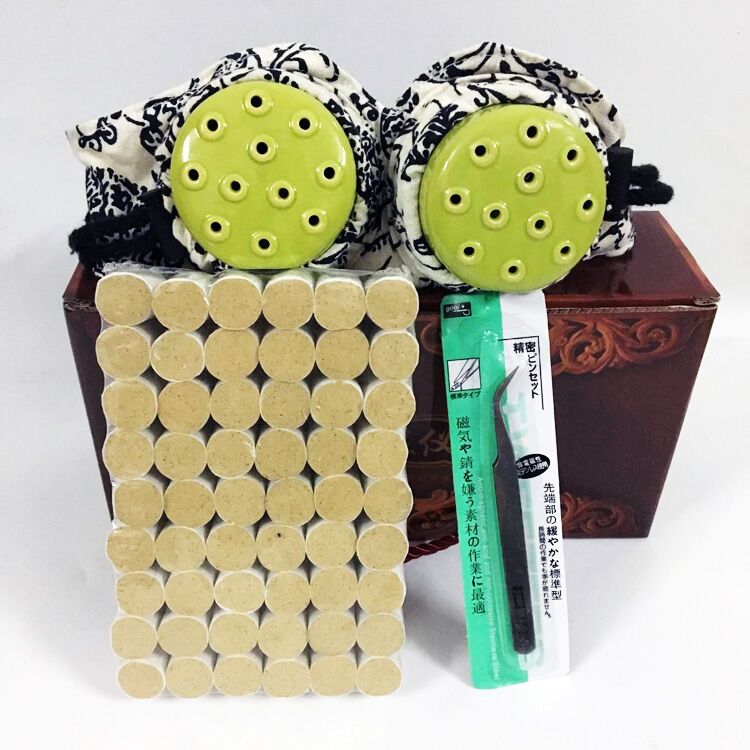 Hot compress live porcelain moxibustion box warm moxibustion instrument anti-myopia eye mask moxa eye-separating ginger moxibustion black eye circle eyes moxibustion moxibustion column