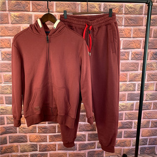 秋冬加绒运动套装重磅加厚男士厚款卫裤宽松连帽卫衣开衫休闲外套