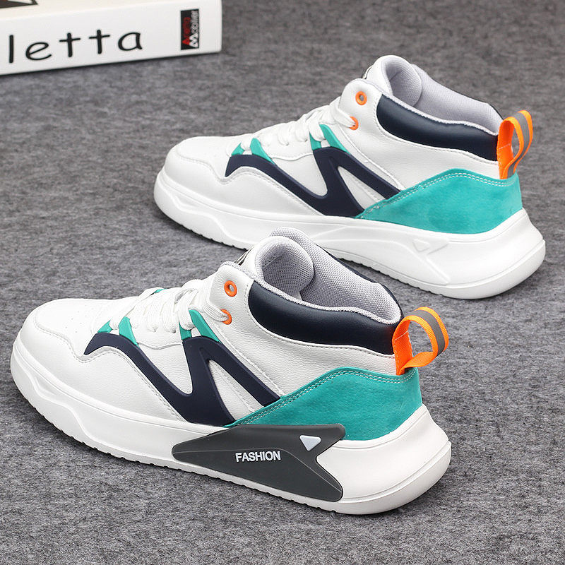 Hong Kong counters with the same Supreme high-top white shoes men's shoes autumn and winter Korean version thick-soled casual sports shoes