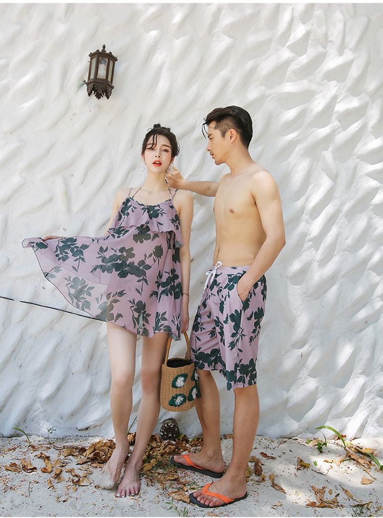 Cặp đôi đồ bơi nữ váy bikini ba mảnh áo ngực nhỏ tập hợp thép tấm che bụng người yêu mùa xuân áo tắm 	đồ đôi đi biển big size