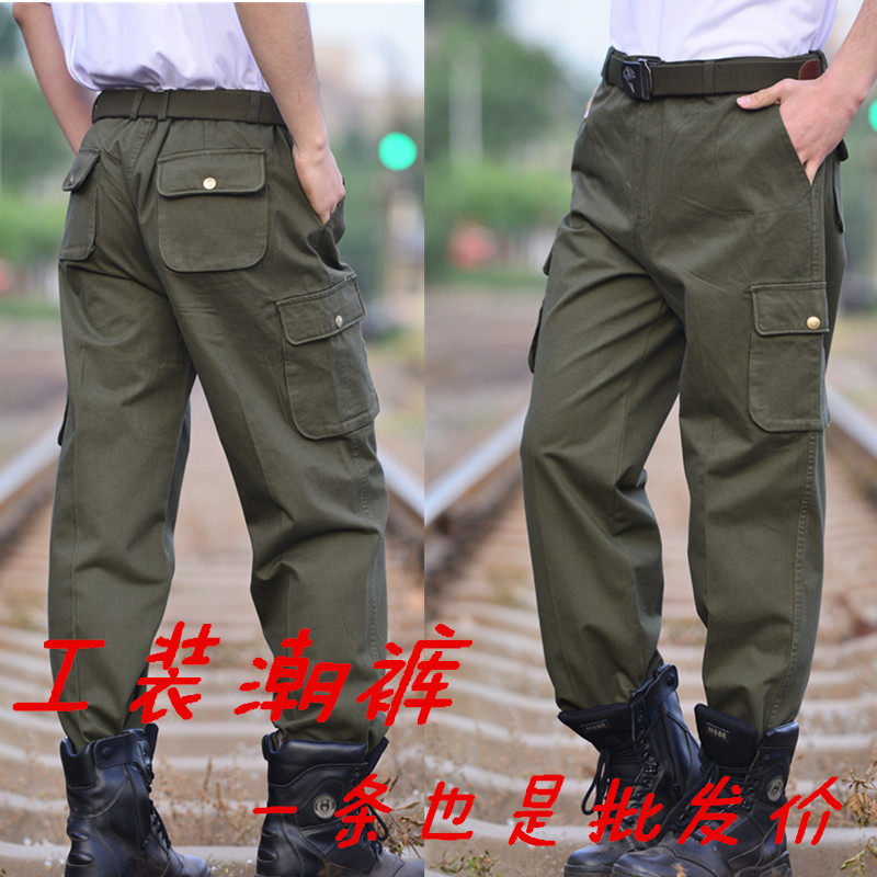 Men Outdoor Field Training Casual Straight Drum Pants Military Fans Camouflak Travel Multihood Fit Pants Military Green Pants