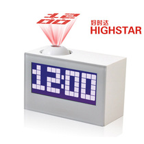 Good time Da projection clock mute luminous nightstand multifunction alarm clock countdown music alarm bell can be plugged in power supply