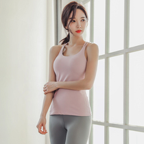 Yoga clothes womens summer professional gym sports top wear sexy long running yoga vest with chest pad