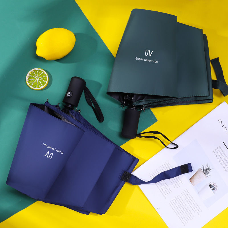 ins folding fully automatic umbrella large three-fold umbrella female student cute rain and shine dual-purpose sun umbrella anti-ultraviolet rays